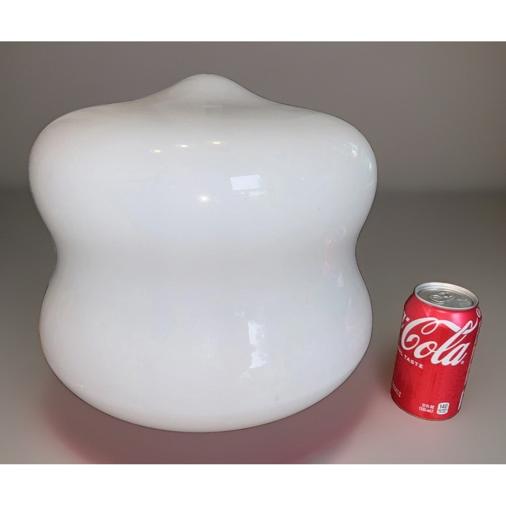 VINTAGE MILK GLASS SHADE NIPPLE END X LARGE SCHOOLHOUSE